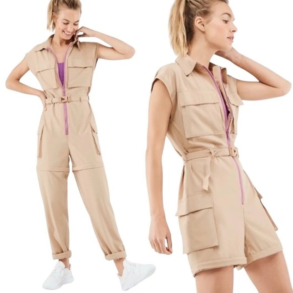 Fabletics Harmony Convertible Jumpsuit Romper Utility Pockets XL - Picture 1 of 4